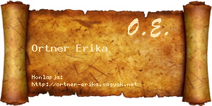 Ortner Erika névjegykártya